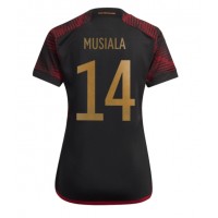 Camiseta Alemania Jamal Musiala #14 Segunda Equipación Replica Mundial 2022 para mujer mangas cortas